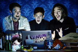 Virtually Famous. Image shows from L to R: Chris Stark, Kevin McHale, Seann Walsh. Copyright: Talkback / Hungry Bear Media