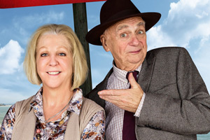 Waiting For God stage tour 2017. Image shows from L to R: Nichola McAuliffe, Roy Hudd