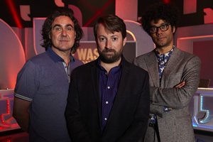 Was It Something I Said?. Image shows from L to R: Micky Flanagan, David Mitchell, Richard Ayoade