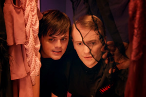 Whipped. Image shows from L to R: Leonard (Chris Kendall), Nathan (William Sebag-Montefiore). Copyright: Koto Films