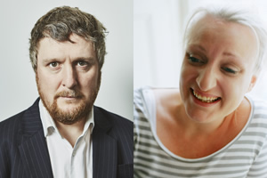 The Witchfinder. Image shows from L to R: Witchfinder (Tim Key), Witch (Daisy May Cooper). Copyright: Baby Cow Productions