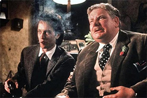 Withnail & I. Image shows left to right: Withnail (Richard E. Grant), Montague H. Withnail (Richard Griffiths)