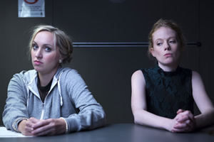 Witless. Image shows from L to R: Leanne (Kerry Howard), Rhona (Zoe Boyle). Copyright: Objective Productions