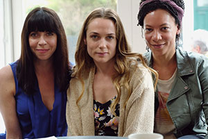 Women On The Verge. Image shows from L to R: Alison (Eileen Walsh), Laura Donegan (Kerry Condon), Katie (Nina Sosanya)