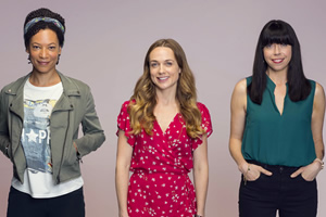 Women On The Verge. Image shows from L to R: Katie (Nina Sosanya), Laura Donegan (Kerry Condon), Alison (Eileen Walsh)