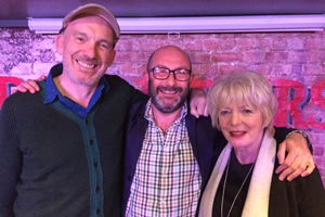 Woof - Chris Neill. Image shows from L to R: Martin Hyder, Chris Neill, Alison Steadman. Copyright: Giddy Goat Productions