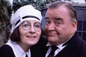 You Rang, M'Lord?. Image shows from L to R: Ivy Teasdale (Su Pollard), Alfred 'Alf' Stokes (Paul Shane). Copyright: BBC