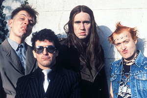 The Young Ones. Image shows left to right: Rick (Rik Mayall), Mike (Christopher Ryan), Neil (Nigel Planer), Vyvyan (Adrian Edmondson)