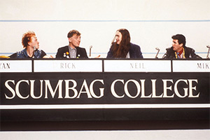 The Young Ones. Image shows left to right: Vyvyan (Adrian Edmondson), Rick (Rik Mayall), Neil (Nigel Planer), Mike (Christopher Ryan)