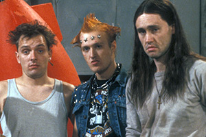 The Young Ones. Image shows left to right: Rick (Rik Mayall), Vyvyan (Adrian Edmondson), Neil (Nigel Planer)
