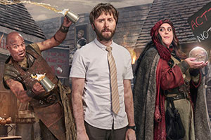 Zapped. Image shows from L to R: Herman (Louis Emerick), Brian (James Buckley), Barbara (Sharon Rooney). Copyright: Baby Cow Productions