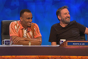 8 Out Of 10 Cats Does Countdown. Image shows left to right: Munya Chawawa, Lee Mack