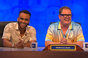 8 Out Of 10 Cats Does Countdown. Image shows left to right: Munya Chawawa, Alan Carr