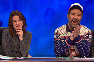 8 Out Of 10 Cats Does Countdown. Image shows from L to R: Susie Dent, David O'Doherty