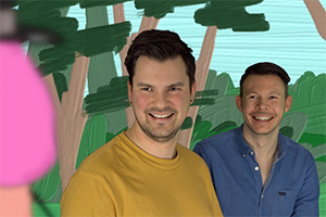 Adventure Brothers. Image shows from L to R: James (James Longley), Paul (Paul Longley)