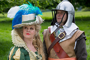 Agatha Raisin. Image shows from L to R: Agatha Raisin (Ashley Jensen), James Lacey (Jamie Glover)