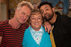 All Round To Mrs. Brown's. Image shows from L to R: Gordon Sumner, Mrs Brown (Brendan O'Carroll), Shaggy