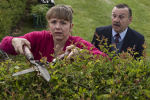 Bad Move. Image shows from L to R: Nicky (Kerry Godliman), Tedious Terry (Stephen Bent). Copyright: Open Mike Productions