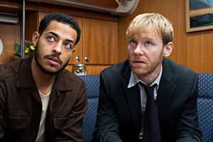 Bad Sisters. Image shows left to right: Matthew Claffin (Daryl McCormack), Thomas Claffin (Brian Gleeson)