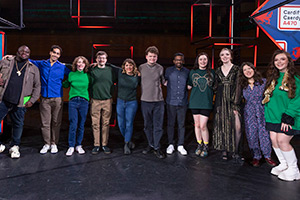 BBC New Comedy Awards. Image shows left to right: Nabil Abdulrashid, Omar Badawy, Dee Allum, Robbie McShane, Kerry Godliman, Dan Tiernan, Joshua Bethania, Marjolein Robertson, Fern Brady, Rosie Jones, Anna Thomas