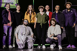 BBC New Comedy Awards. Image shows left to right: Shane Clifford, Shane Todd, Hester Ectomy, Diona Doherty, Ruth Hunter, Richie Bree, Josh Pugh, Mustafa Saed, Martin Angolo