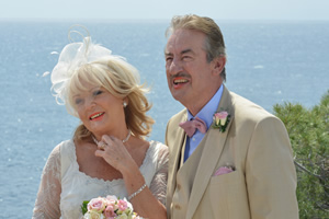 Benidorm. Image shows from L to R: Joyce Temple Savage (Sherrie Hewson), Monty (John Challis). Copyright: Tiger Aspect Productions