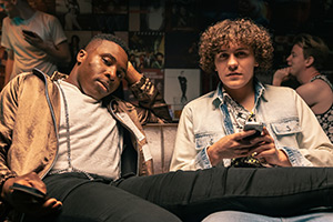 Big Boys. Image shows from L to R: Yemi (Olisa Odele), Jack (Dylan Llewellyn)