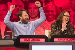 The Big Fat Quiz Of The Year. Image shows from L to R: David Mitchell, Sarah Millican