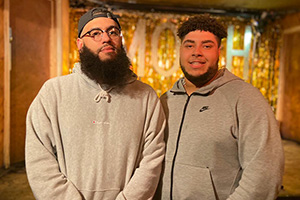 Big Zuu's Big Eats. Image shows from L to R: Jamali Maddix, Big Zuu. Copyright: Boomerang