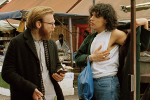 The Bisexual. Image shows from L to R: Gabe (Brian Gleeson), Leila (Desiree Akhavan)