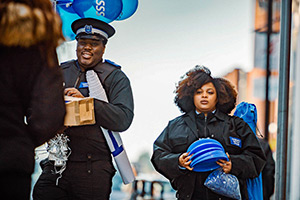 Black Ops. Image shows left to right: Kayode 'Kay' Ogundare (Hammed Animashaun), Dominique 'Dom' Archibald (Gbemisola Ikumelo)