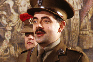 Blackadder. Captain Edmund Blackadder (Rowan Atkinson). Credit: BBC