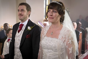 Boy Meets Girl. Image shows from L to R: Leo (Harry Hepple), Judy (Rebecca Root). Copyright: Tiger Aspect Productions