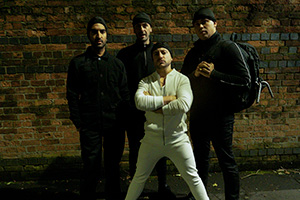 Brassic. Image shows from L to R: JJ (Parth Thakerar), Vinnie (Joe Gilgun), Tommo (Ryan Sampson), Ash (Aaron Heffernan). Copyright: Calamity Films