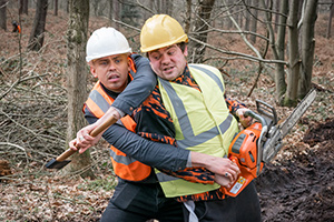 Brassic. Image shows from L to R: Ash (Aaron Heffernan), Cardi (Tom Hanson). Copyright: Calamity Films