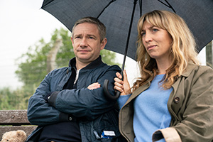 Breeders. Image shows from L to R: Paul (Martin Freeman), Ally (Daisy Haggard). Copyright: Avalon Television