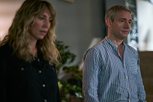 Breeders. Image shows from L to R: Ally (Daisy Haggard), Paul (Martin Freeman). Copyright: Avalon Television