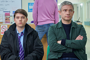 Breeders. Image shows from L to R: Luke (Alex Eastwood), Paul (Martin Freeman). Copyright: Avalon Television