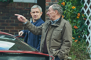 Breeders. Image shows from L to R: Paul (Martin Freeman), Jim (Alun Armstrong). Copyright: Avalon Television