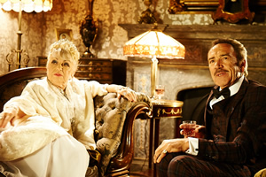 Bull. Image shows from L to R: Russian Widow (Diana Payan), Rupert Bull (Robert Lindsay). Copyright: John Stanley Productions