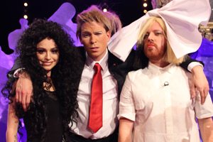 Celebrity Juice. Image shows from L to R: Cher Lloyd, Joey Essex, Leigh Francis