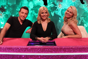 Celebrity Juice. Image shows from L to R: Gino D'Acampo, Holly Willoughby, Pamela Anderson