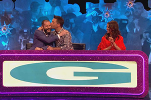 Celebrity Juice. Image shows from L to R: Fred Sirieix, Gino D'Acampo, Andrea McLean