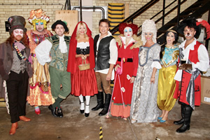 Celebrity Juice. Image shows from L to R: Leigh Francis, Alex James, Ricky Wilson, Holly Willoughby, John Barrowman, Fearne Cotton, Denise Van Outen, Stacey Solomon, Gino D'Acampo