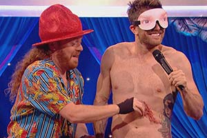 Celebrity Juice. Image shows from L to R: Leigh Francis, Joel Dommett