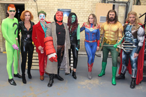 Celebrity Juice. Image shows from L to R: James McVey, Amanda Holden, Bradley Simpson, Leigh Francis, Emily Atack, Patsy Kensit, Paddy McGuinness, Max Beesley