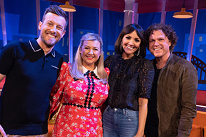 The Chris & Rosie Ramsey Show. Image shows from L to R: Chris Ramsey, Rosie Ramsey, Martine McCutcheon, Jack McManus