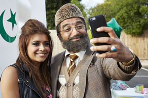 Citizen Khan. Image shows from L to R: Shabana (Rachel Petladwala), Mr Khan (Adil Ray). Copyright: BBC