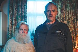 The Cleaner. Image shows left to right: Brennan (Conleth Hill), Paul 'Wicky' Wickstead (Greg Davies)