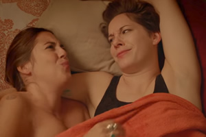 Climaxed. Image shows from L to R: Bella (Camille Ucan), Cara (Suzi Ruffell). Copyright: BBC